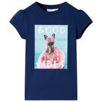 vidaXL Kindershirt 128 marineblauw, Verzenden, Nieuw