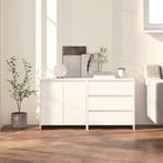 vidaXL 2 st Dressoirs bewerkt hout wit, Huis en Inrichting, Kasten | Dressoirs, 100 tot 150 cm, Verzenden, Nieuw, 25 tot 50 cm