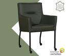 Leren eetkamerstoel Lucky - Toledo Verde (donkergroen), Overige kleuren, Bohemian, Industrieel, Modern, Scandinavisch, Nieuw, Leer