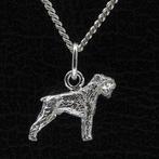 Zilveren Schnauzer dwerg oren ongecoupeerd ketting hanger..., Verzenden, Nieuw