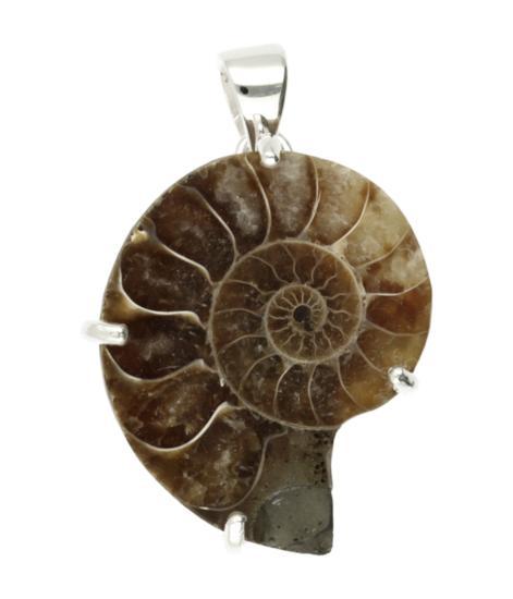 Zilveren Ammoniet versteende schelp negatief kettinghanger, Sieraden, Tassen en Uiterlijk, Kettinghangers, Verzenden