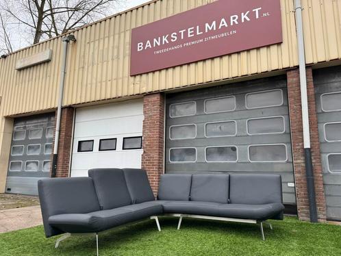 Hoekbank LEOLUX grijs bankstel leer design bank sofa, Huis en Inrichting, Banken | Bankstellen, Zo goed als nieuw, Hout, Leer