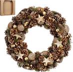 Tweedekans | House of Seasons Kerstkrans - Ø50 cm - Bruin, Diversen, Kerst, Ophalen of Verzenden, Zo goed als nieuw