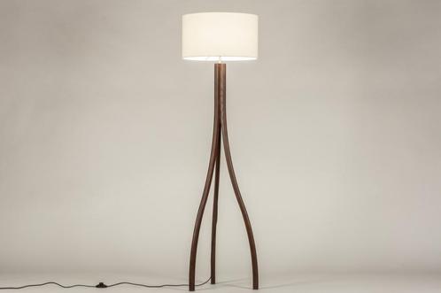 Rietveld Vloerlampen - Wit, Bruin, Hout - Stof, Hout, Huis en Inrichting, Lampen | Vloerlampen, Verzenden