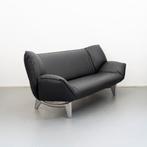 2x Leolux Tango 3-zits/223cm Bank Zwart Leer - Gepolijst, Driepersoons, 75 tot 100 cm, Ophalen of Verzenden, Zo goed als nieuw