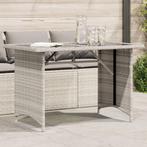 vidaXL Tuintafel met glazen blad 110x68x70 cm poly rattan, Tuin en Terras, Tuintafels, Verzenden, Nieuw