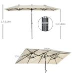 TRUUSK Grote Parasol, In Hoogte Verstelbaar, Kantelbaar, 150, Tuin en Terras, Parasols, Verzenden, Nieuw