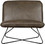 Grijze leren industriële fauteuils zonder armleuning - Gran, Huis en Inrichting, Nieuw, Ophalen of Verzenden, 75 tot 100 cm, Leer