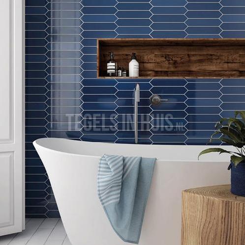 Wandtegel arrow adriatic blue blauw 5x25 wandtegel, Doe-het-zelf en Verbouw, Tegels, Wandtegels, Nieuw, 10 m² of meer, Keramiek