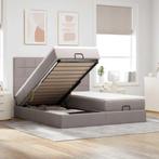 vidaXL Ottoman bed met matrassen 180x200cm stof taupe, Eenpersoons, Verzenden, Nieuw, 80 cm
