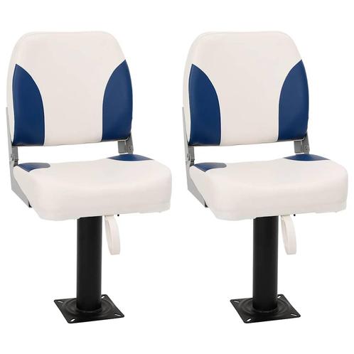 vidaXL 4-delige Bootstoelenset inklapbaar 41x36x48 cm blauw, Watersport en Boten, Bootonderdelen, Nieuw, Verzenden