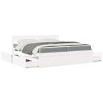 vidaXL Bed met lades en matras massief grenenhout wit, Huis en Inrichting, Slaapkamer | Bedden, Verzenden, Wit, Overige maten