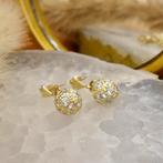 Gouden bolletjes oorstekers met zirconia (zirconia hanger), Sieraden, Tassen en Uiterlijk, Oorbellen, Gebruikt, Overige kleuren