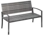 Stijlvolle Grijze Rotanlook Tuinbank - Parkbank 2-persoons, Verzenden, Nieuw