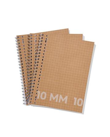 HEMA Collegeblokken kraft A4 geruit 10mm - 3 stuks beschikbaar voor biedingen