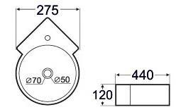 Wiesbaden Atlas hoekfontein 440x275x120 wit, Doe-het-zelf en Verbouw, Sanitair, Ophalen of Verzenden