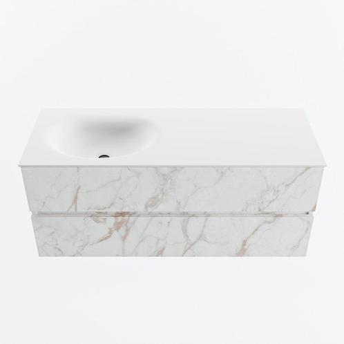 MONDIAZ VICA 120cm badmeubel onderkast Carrara 2 lades., Doe-het-zelf en Verbouw, Sanitair, Bad, Nieuw, Ophalen of Verzenden