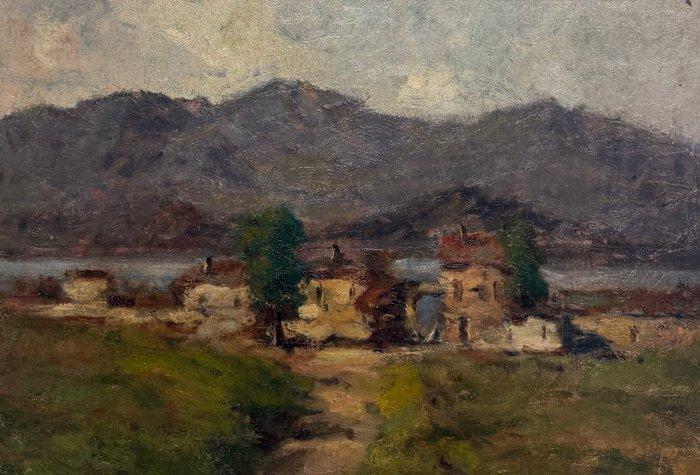 Scuola italiana (XIX-XX) - Veduta di Lago, Antiek en Kunst, Kunst | Schilderijen | Klassiek