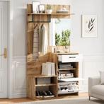 Halmeubel met Spiegel en Schoenkast – Garderobeset 190 cm, Huis en Inrichting, Verzenden, Nieuw