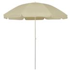 vidaXL Strandparasol 240 cm zandgeel, Verzenden, Nieuw, 2 tot 3 meter, Strandparasol