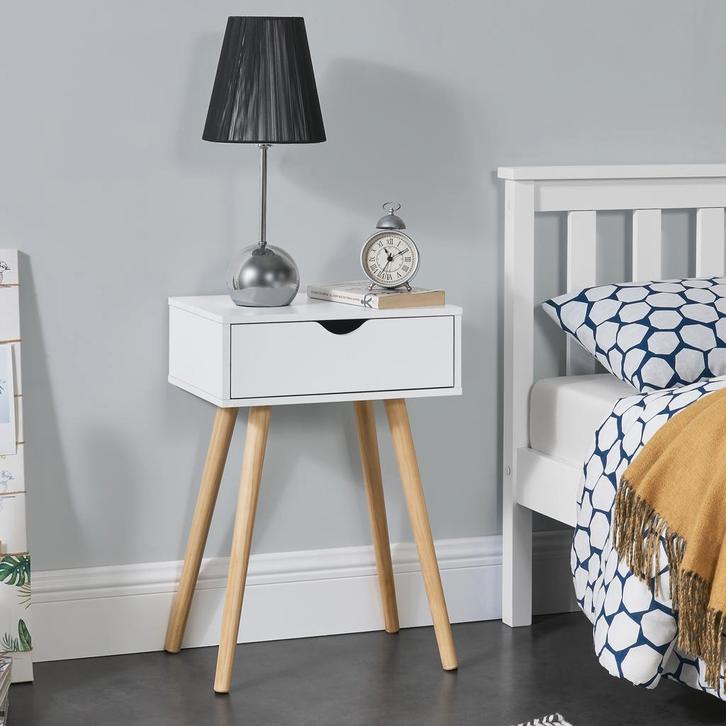 Bijzettafel nachtkastje Oestersund met lade 60x40x29,5 cm wi, Huis en Inrichting, Tafels | Bijzettafels, Verzenden