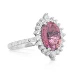 Ring - 18 karaat Witgoud - 3.49ct. tw. Toermalijn - Diamant, Nieuw