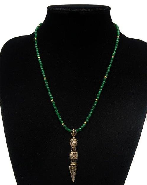Emeraude - Boeddhistische ketting - Phurba - Bescherming, Antiek en Kunst, Antiek | Boeken en Bijbels