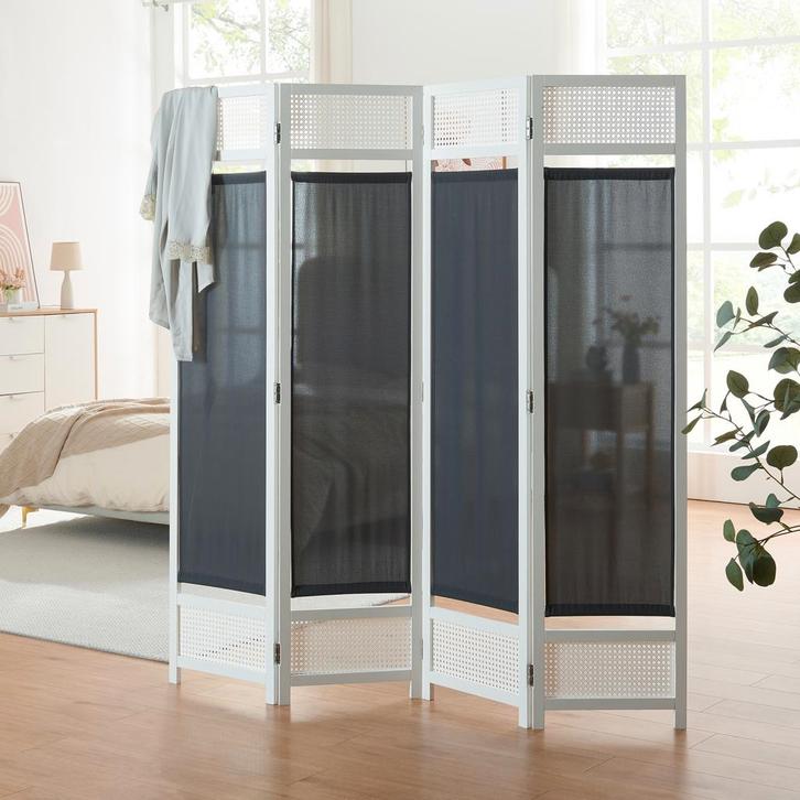 Kamerscherm Dorotea scheidingswand 160x170 cm wit en donkerg, Huis en Inrichting, Woonaccessoires | Kamerschermen, Verzenden