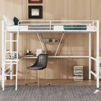 Metalen Hoogbed 90x200 cm met Bureau en Plank, Huis en Inrichting, Verzenden, Nieuw