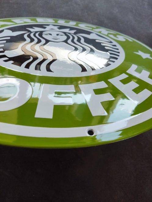 Starbucks - Coffee Starbucks Cafe enamel sign Emailschild, Antiek en Kunst, Antiek | Wandborden en Tegels