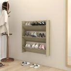 vidaXL Wandschoenenkast 80x18x90 cm bewerkt hout sonoma, Huis en Inrichting, Kasten | Schoenenrekken, Verzenden, Nieuw