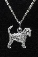 Zilveren Russian terrier zwart met staart ketting hanger ..., Verzenden, Nieuw