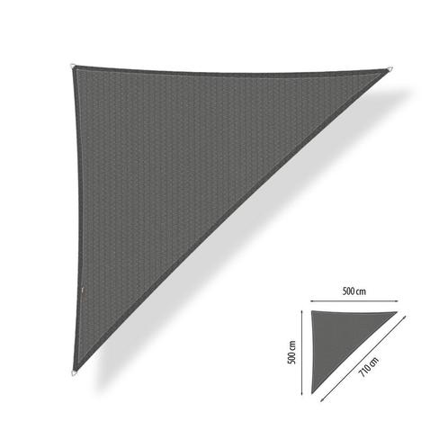 Schaduwdoek 5x5x7,1 driehoek 90 graden Cool grey, Tuin en Terras, Schaduwdoeken, Nieuw, Ophalen of Verzenden