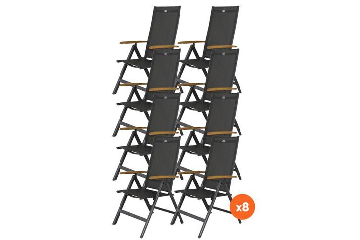 Set van 8 - Hartman Napoli verstelbare stoel - Teak, Tuin en Terras, Tuinsets en Loungesets, Nieuw, Overige materialen, Verzenden