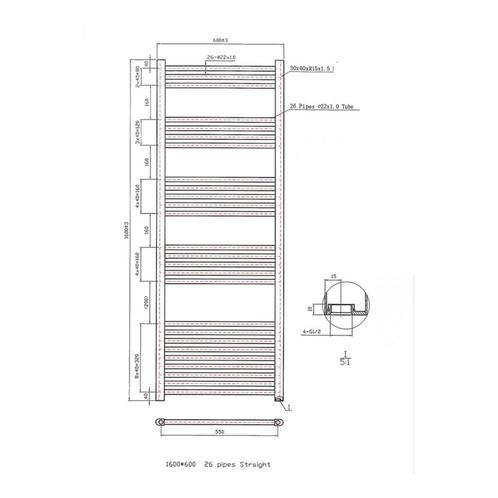 Designradiator Boss & Wessing Vertico Multirail 160x60 cm, Doe-het-zelf en Verbouw, Verwarming en Radiatoren, Ophalen of Verzenden