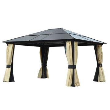 HUUBXL Tuinpaviljoen 420cm X 360cm X 275cm Zwart+Bruin+Beige beschikbaar voor biedingen