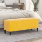 vidaXL Bankje 100x35x41 cm fluweel geel, Huis en Inrichting, Verzenden, Nieuw, Stof, Minder dan 150 cm