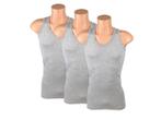 3 stuks Bonanza hemd - Regular - 100% katoen - Grijs, Kleding | Heren, Ondergoed, Verzenden