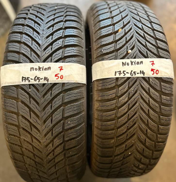 2x175-65-14 nokian winter 7mm €50 per band 175 65 14, Auto-onderdelen, Banden en Velgen, 14 inch, Winterbanden, 175 mm, Personenwagen