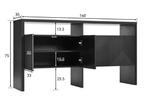 Dressoir 140x75x35 cm – Kast met 4 Deuren en 2 Open Vakken, Huis en Inrichting, Verzenden, Nieuw
