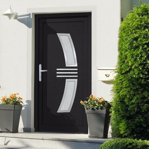vidaXL Voordeur 98x208 cm PVC antracietkleurig, Doe-het-zelf en Verbouw, Deuren en Horren, Nieuw, Verzenden