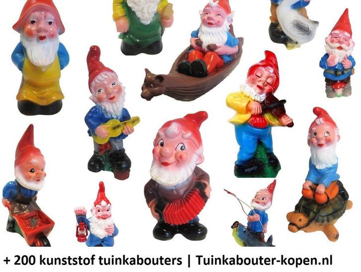 Keuze uit meer dan 200 kunststof tuinkabouters / kabouters, Tuin en Terras, Tuinbeelden, Nieuw