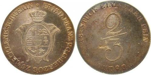 2/3 taler, daalder Welt Meckl -schwerin 1790, Postzegels en Munten, Munten | Europa | Niet-Euromunten, Verzenden