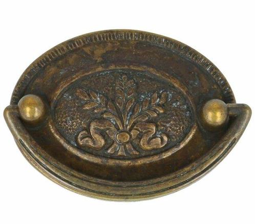 Ringgreep ovaal 70x50 mm messing antiek, Doe-het-zelf en Verbouw, Hang- en Sluitwerk, Nieuw, Ophalen of Verzenden