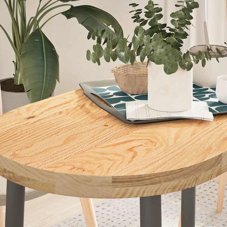 vidaXL Tafelblad 100x50x4 cm ovaal massief eikenhout, Huis en Inrichting, Tafels | Eettafels, Nieuw, Verzenden