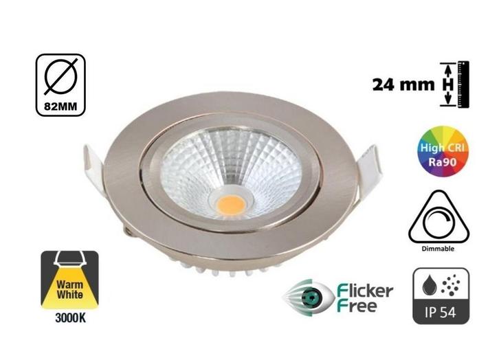 Inbouw LED Spot 5 Watt | 3000K Warm Wit | 24mm Inbouw hoogte, Huis en Inrichting, Lampen | Spots, Led, Inbouw, Nieuw, Metaal of Aluminium