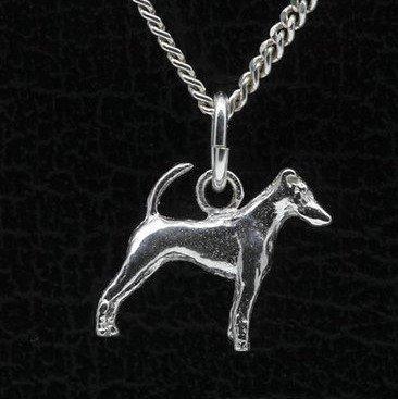 Zilveren Fox terrier gladhaar met staart ketting hanger -..., Sieraden, Tassen en Uiterlijk, Kettinghangers, Verzenden