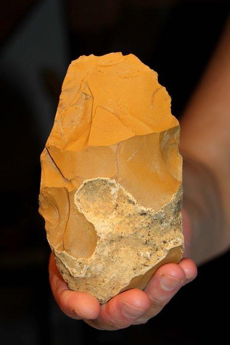 Paleolithisch Vuursteen Biface - 140 mm (Zonder, Antiek en Kunst, Antiek | Overige Antiek