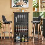 2dekans | SoBuy - Bartafel Met 3 Vakken - Zwart - 106x57x112, Huis en Inrichting, Tafels | Eettafels, Ophalen of Verzenden, Zo goed als nieuw