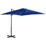 vidaXL Zweefparasol met aluminium paal 250x250 cm azuurblauw, Tuin en Terras, Parasols, Verzenden, Nieuw, 2 tot 3 meter, Zweefparasol